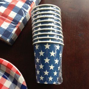 Pier 1 Stars paper cups blue/white pack of 10